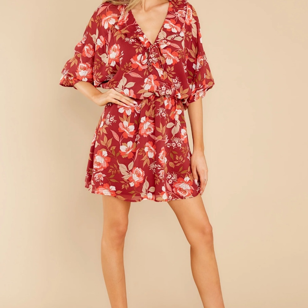 New - Burgundy Flower dress - Size M